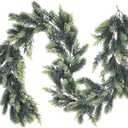 Pine Christmas Garland, 6Ft Realistic Cedar Cypress Greenery for Holiday Mantel Fireplace Table Centerpiece Decor