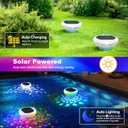 Solar Pool Chlorine Floater with Floating Light, APP-Controlled, RGB Color, IP68 Waterproof, Large Capacity for 2 Tablets, Blue