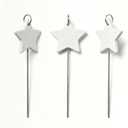 Ceramic Plant Markers - White Double Sided Reusable Tags for Garden, Herb & Vegetable Labels, Decorative Plant Signs, Star Pack