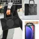 BRAECN Case for Samsung Galaxy Tab S10 Ultra/S9 Ultra/S8 Ultra 14.6 2024/2023/2022 SM-X920/X926B/X910/X900, Heavy Duty Silicone Cover with S Pen Holder, Handle Strip, Kickstand, Shoulder Strap, Black