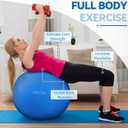 Fitvids Exercise Ball for Fitness, Yoga, Pilates with Quick Pump, Anti-Burst Slip Resistant Balance Ball, L