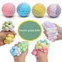 1Pcs Mix Colored Soft Grape Mesh Pressure Balls Squeeze Change Color Balls Stress Relieve Sensory Squishy Balls Hand Exercise Bouncy Balls (Blue), Small
