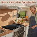 Gas Stove Top Cover: Wooden 30 * 22 Inches Electric Stovetop Covers, Noodle Board with Handles, Wood RV Cutting Board for Kitchen Counter (Black)