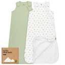 2-Pack Organic Baby Sleep Sacks, 100% Cotton - Soft & Breathable 0.5TOG Baby Wearable Blanket, Toddler Sleeping Sack 6-18 months, Easy to Wear Transitional Swaddles for Newborns, Infants(Roarsome, M)