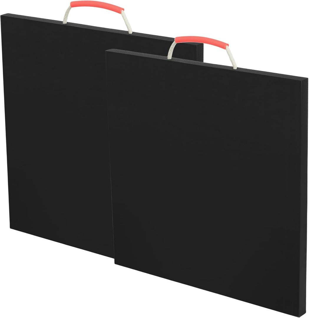 Outrigger Pads, 18" x 18" x 1", 2 Pcs, Heavy Duty, Black | RV Jack Pads, With Handle, Non-Slip Rv Stabilizer Pads, Leveling Jacks Blocks, For Truck Trailer Crane Wrecker Service Truck