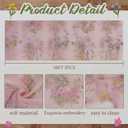 Pink Floral Table Runner 10ft Embroidery Tulle Spring Wildflower Table Runner Seasonal Summer Butterfly Kitchen Dining Gauze Decoration for Wedding Baby Shower Birthday Party (3 Pcs)