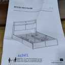 Rolanstar Queen Bed Frame with 4 Storage Drawers, Charging Station and LED Lights, Metal Platform Bed with 2-Tier Storage Headboard, No Box Spring Needed, Easy Assembly, Noise-Free, Walnut