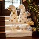 Chunful 2 Pcs Mini Furry Christmas Tree Table Centerpiece Decoration Small White Xmas Tree Tabletop Ornaments for Holiday Christmas Kitchen Home DIY Decorations