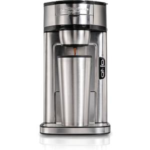 Hamilton Beach The Scoop Single Serve Coffee Maker & Fast Grounds Brewer, Brews in Minutes, 8-14oz. Cups, Stainless Steel