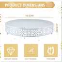 Wenqik 16 Inch Cake Stand Round Metal Cupcake Dessert Wedding Cake Stand Cookies Display Holder Fruit Food Serving Tray for Table Wedding Birthday Anniversary Party Decor (White)