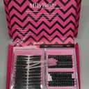 MilyBest 4 Styles Lash Clusters Kit 864Pcs Eyelash Clusters Lash Kit Volume Lashes Clusters D Curl DIY Individual False Eyelashes with 2 Bond&Seal Wispy Bulk Cluster Eyelash Extensions Kit De Pestaas