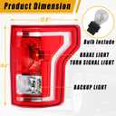 Boine Left Driver Side Tail Light Compatible With 2015 2016 2017 Ford F150 F-150 Rear Light Brake Lamps - Bulb Included(Left Driver Side)