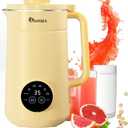 8 in1 Automatic Nut Milk Maker Machine, 35oz Almond Milk Maker Machine for Homemade Milkshake, Almond, Plant-Based, BPA Free Electric Blender for Baby Food With Delay start/Self Clean, juicer (Yellow)