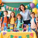 100 Pieces Back to School Cellophane Treat Bags Cute Cartoon Pencil Ruler Book Printed Candy Bags Plastic Goodie Snack Pouches with Twist Ties for Studens First Day of School Party Favor Supplies