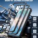 FNTCASE for Samsung Galaxy S26+ Plus Case: with Belt-Clip Holster | Kickstand | 2 Front Frames | Built-in Screen Protector Military Grade Protection Rugged Protective Case for S26 Plus 6.7 inch Black