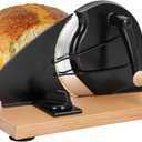 Redants Manual Bread Slicer for Homemade Sourdough Bread, Versatile Hand Crank Bread Slicer, Adjustable Thickness for Smooth Cutting, Food Grade Stainless Steel , Black 