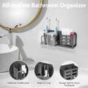 Electric Toothbrush Holder Wall Mounted, Aluminum Bathroom Organizer with No Drill - Holds 6 Toothbrushes & Toothpaste (3 Slots)