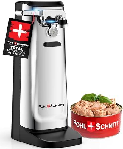 POHL SCHMITT Electric Can Opener, Knife Sharpener & Bottle Opener, Easy Push Down Lever, Works with Standard And Pop-Top Cans, Durable Stainless Steel & ABS - Kitchen Essentials and Accessories