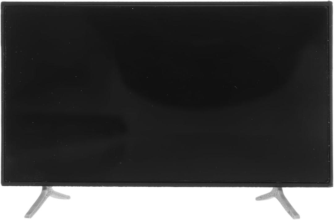 Wakauto Miniature Tv Dollhouse Monitor 1:12 Scale Dollhouse Portable Realistic Mini Tv Accessory for Modern Doll House Living Room Decor 3.3 Inch