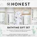 The Honest Company Fragrance-Free Bathtime Gift Set, Hypoallergenic, Bath Essentials for Sensitive Skin, Shampoo and Body Wash, Face Lotion, Bubble Bath, Conditioner, Wash Cloth