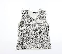 Women Sleeveless Leopard Print Crop Top Summer Business Casual Crew Neck Loose Fit Going Out Tank Top Streetwear, 2XL