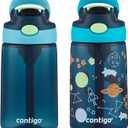 Contigo Kids Water Bottle with Redesigned AUTOSPOUT Straw 14oz. 2 Pack Blueberry and Blue Raspberry & Blueberry and Blue Raspberry with Cosmos