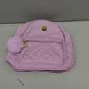 Barsine Girls Fashion Mini Backpack Purse Small Cute Plaid Leather Women Backpacks Little Bag (Purple)