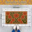 Cute Boho Floral Door Mat Modern Boho Welcome Mat Indoor Outdoor Doormat Mid Century Front Door Mat Outside Entrance 30 x 17 Inches Rug for Entryway, Porch, Patio, Home Decor