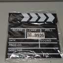 Movie Film Clap Board, Hollywood Clapper Board Wooden Film Movie Clapboard Accessory with Black & White, 12"x11" Give Away White Erasable Pen