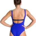 Arena Women's Bodylift Tummy Control U-Clip Back One Piece Shaping Swimsuit, M, Blue/Light Blue