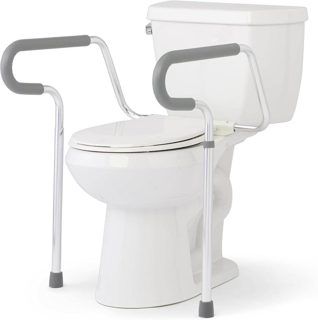 Medline Guardian Toilet Safety Rail - Adjustable Height, Robust & Reliable, Ideal for Medical Patients, Hospitals, Nursing Homes