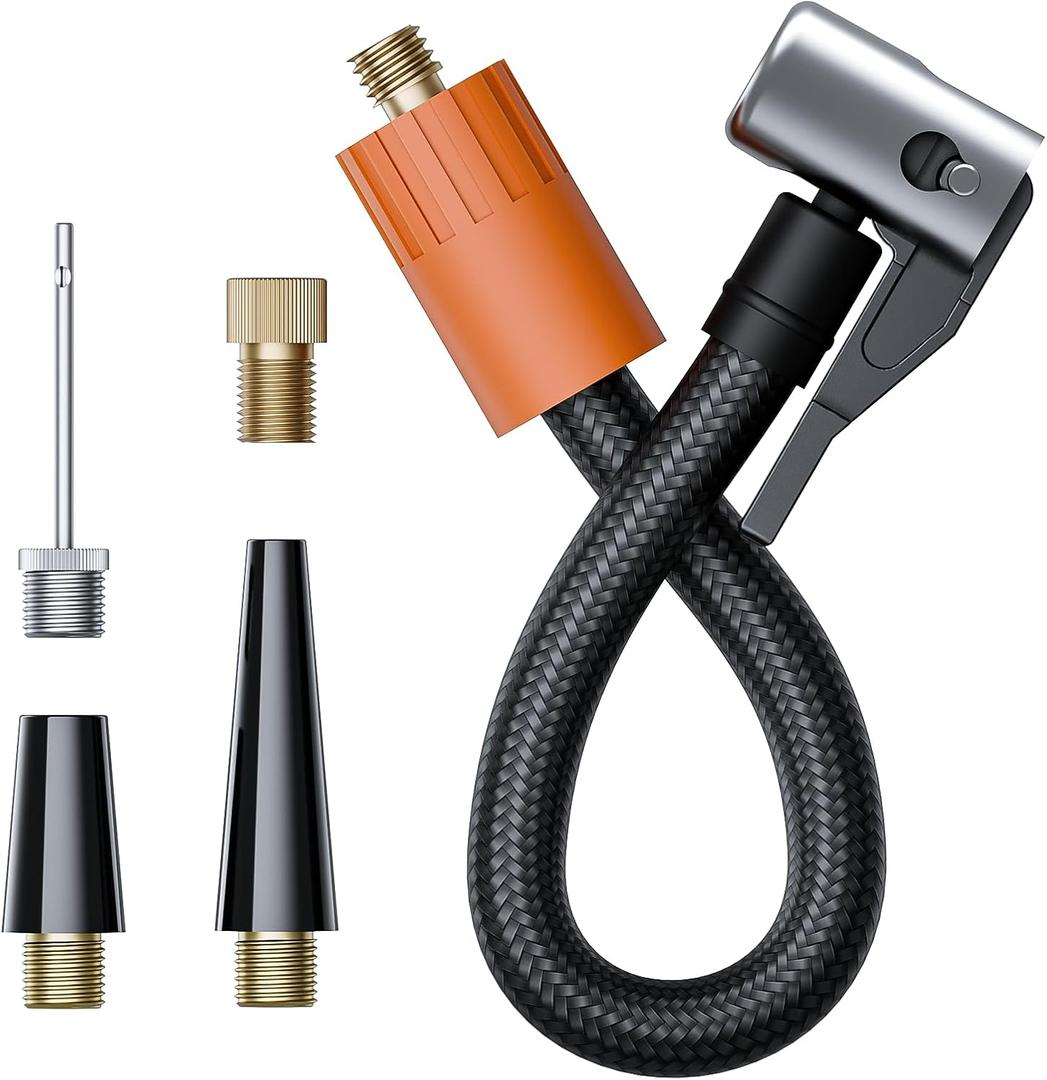 Air Tire Inflator Pump Hose, Quick Air Release Extention Replacement Hose for Tire Inflators, Schrader to Presta Valve Adapter Hose Replacement for Air Compressor Tire Pump