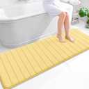 OLANLY Memory Foam Long Bathroom Rugs Runner 70x24, Super Soft Absorbent Bath Mat, Quick Dry, Machine Washable Shower Floor Rugs, Bathmat Carpet, Bathroom Home Decor Accessories, Yellow