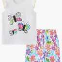 Bumeex Toddler Girls Summer Outfit Cotton Top and Shorts Clothing Set, Size 4