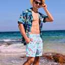 SILKWORLD Mens Swim Trunks with Compression Liner and Zipper Pockets | 2 in 1 quick dry bathing suit, beach shorts, 6 inch, liner pockets, breathable, adjustable waist, swimming,water sports (Blue, XXL)