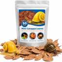 SunGrow 50 Pack Catappa Indian Almond Leaves for Snails and Crayfish, Mini Raw Dried Leaf for Fish Tank Aquarium, Maintains pH Levels