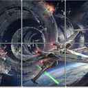 Art Acoustic Panels, 72"x48"x0.4" Sound Absorbing Panels,Better Sound Panels than Soundproof Foam,Self adhesive Soundproof Wall Panels for Recording Studio, Star Wars