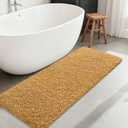 Bathroom Runner Rug 60"x24", Non Slip Fluffy Long Bath Mat, Soft Shaggy Absorbent Microfiber Bath Rugs, Machine Washable Bath Mats for Bathroom Floor, Tub and Shower, Khaki