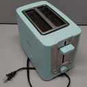 BELLA 2 Slice Toaster with Auto Shut Off - Extra Wide Slots & Removable Crumb Tray and Cancel, Defrost & Reheat Function - Toast Bread, Bagel & Waffle, Aqua