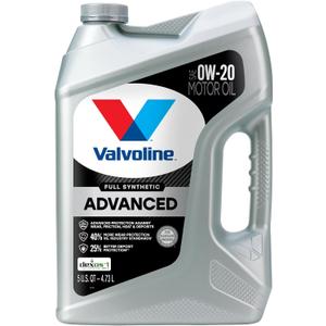 Valvoline Advanced Full Synthetic SAE 0W-20 Motor Oil 5 QT