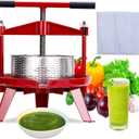 Stainless Steels Fruit Wine Press and Juice Maker, Ideal for Wine, Cider, Apple, Tincture, Vegetables, Honey, Olive Oil Features T-Handle, Stable Triangular Structure, 1.32 Gal/5L Capacity