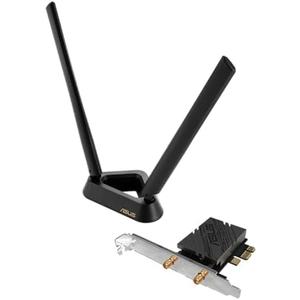 ASUS PCE-BE92BT WiFi 7 PCI-E Adapter with 2 External Antennas. Supporting 6GHz Band, 320MHz, Bluetooth 5.4, WPA3 Network Security, OFDMA and MU-MIMO, only Compatible with Intel motherboards Black