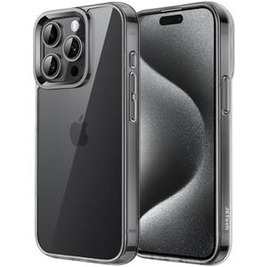 JETech Case for iPhone 15 Pro 6.1-Inch, Non-Yellowing Shockproof Phone Bumper Cover, Anti-Scratch Clear Back (Black)