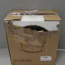 Motion Sensor Outdoor Flush Mount Ceiling Light, Industrial Glass Rustic Wood-Like Finish 2-Light Ceiling Lamp for Porch, Entryway, Garage, Timer and Sensitivity Adjustable (Wood-Like-Round)