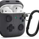 KOREDA Compatible with AirPods Case Cover, Cute Funny Cool Game Player Design Silicone Protective Case for AirPod 1st/2nd Generation Charging Case (Gray)