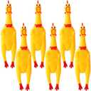 Zddaoole 5 Pcs Large Screaming Chicken Dog Toys,Yellow Rubber Chicken 12 inch,Squeeze Squeaky and Screaming Chicken,Prank Novelty Toy for Kids or Adults