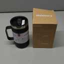 KXIAOCHEN 20oz Insulated Coffee Mug with Lid, Stainless Steel Coffee Cup, Double Wall Vacuum Coffee Tumbler with Handle, Premium Thermal Travel Coffee Mug (Black) (1 Count (Pack of 1))