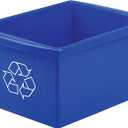 Storex 4 Gallon (15L) Recycle Bin, 14.8 x 7.87 x 11.25 Inches, Blue (61505A06C)