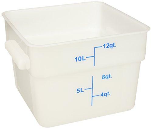 Winco Square Storage Container, 12-Quart, White