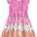 Goodstoworld Toddler Girl Dress for Kids Summer Beach Ruffle Tie Back Dresses for 2-8T (5-6 Years, A1-donut)